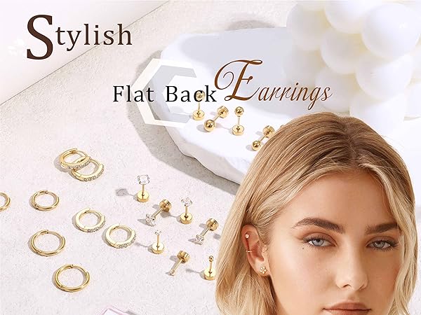Flat Back Earrings for Women
