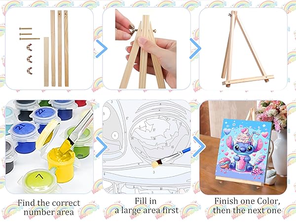 Amazon.com: Cartoon Paint by Numbers Kit for Kids with