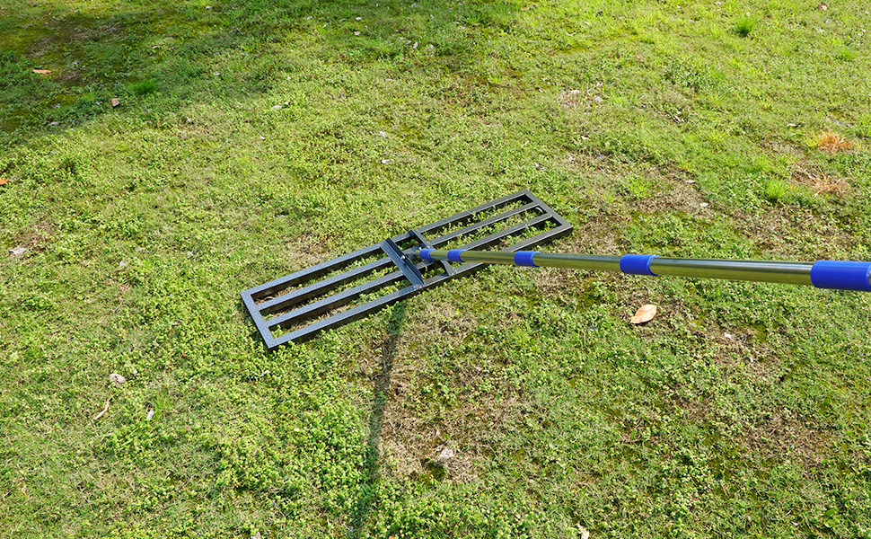 Lawn Leveling Rake, 6 FT Tall & 1 Inch Diameter Adjustable