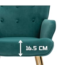 Velvet Armchair Modern Accent Chair With Footstool Occasional Lounge Chair For Living Room, Green 14 1