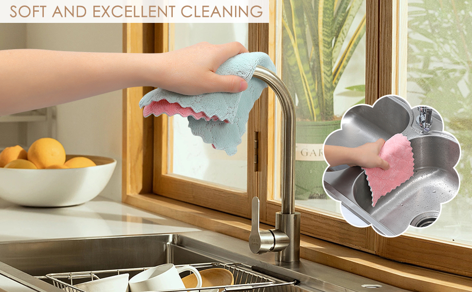 Best Quality Microfiber Cloth Kitchen Cleaning - Use for Dishes, Platform Slab, Gas Stove