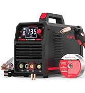 YESWELDER 135Amp MIG Welder,110V Flux Core Welder Flux Core MIG/Lift TIG/Stick 3-in-1 Large LED D...