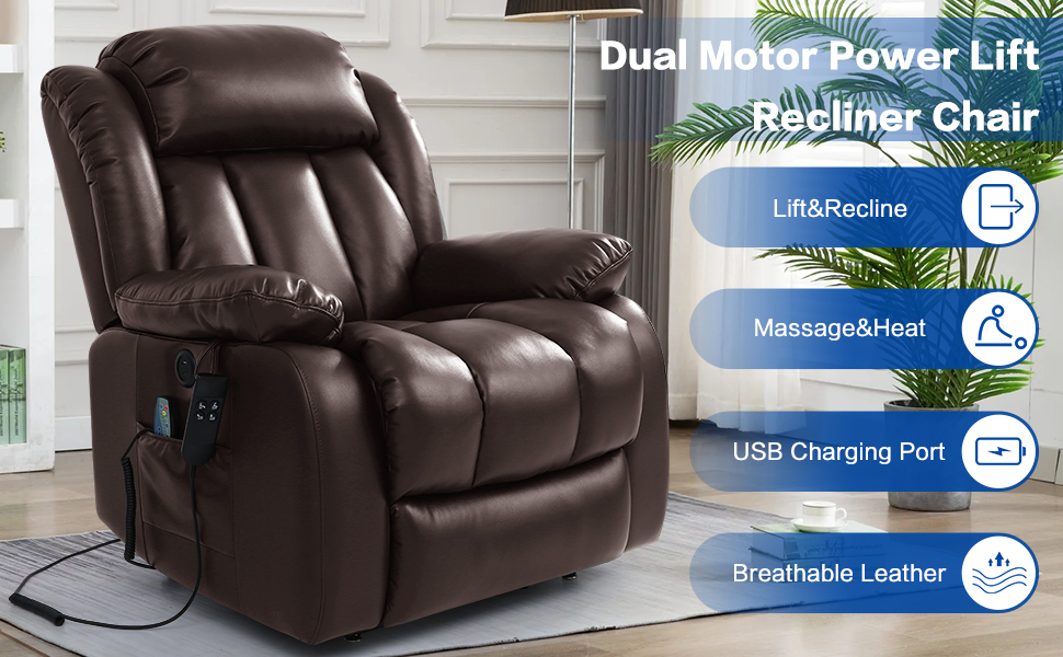 MAEVIS Lift Chair, Lay Flat Sleeping Lift Chairs Recliner