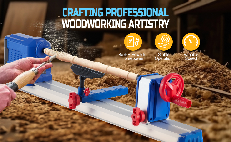 Mini Lathe Wood Lathe Machine Multi-Purpose Type Extended Processing Diameter 2.5 Inche