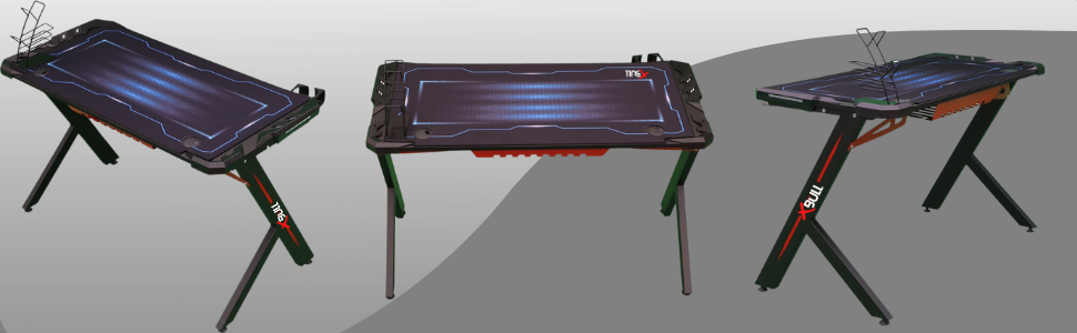 scrivania gaming x bull ergonomica salvaspazio accessori led ampio ripiano ps4 ps5 pc