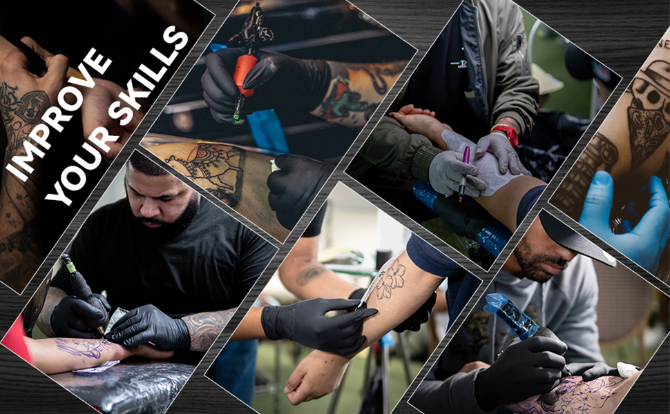 EIPTWH 30pcs Tattoo Practice Skin Fake Skin with Transfer