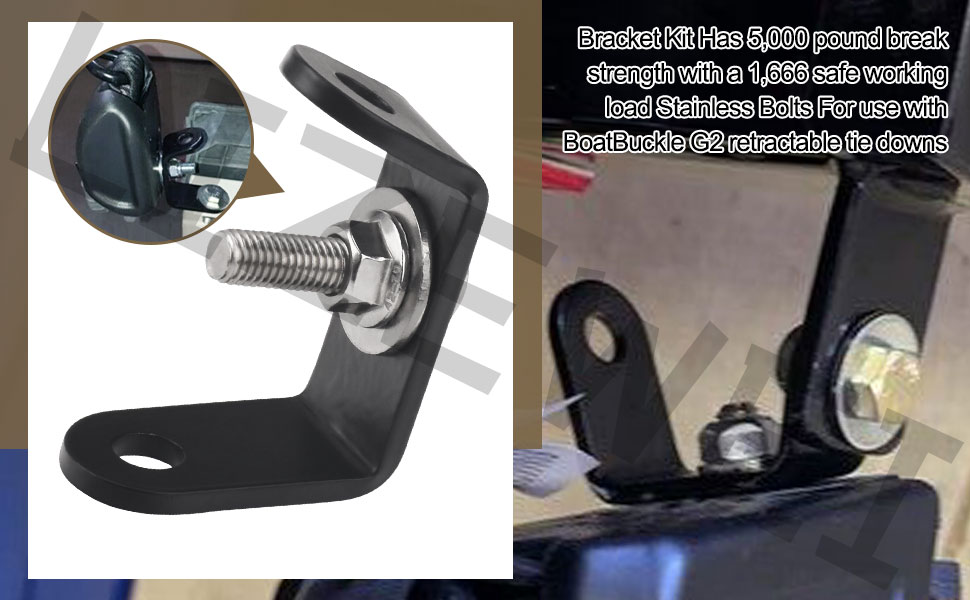 Universal Mounting Bracket Kit for BoatBuckle G2 Retractable Ratchet TieDown Straps