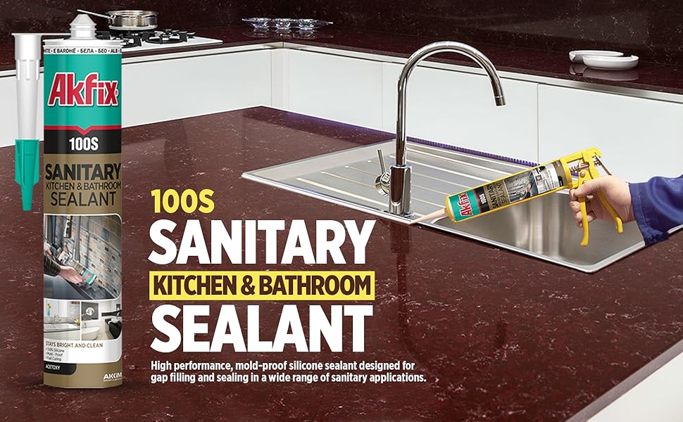 Akfix 100S RTV 100 Silicone Caulk Clear (1x10.1 fl.oz.) Sanitary