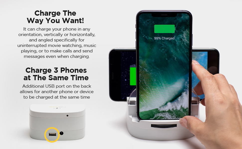 3 in 1 wireless charging stand charger fast qi 10W pad apple samsung android universal dock