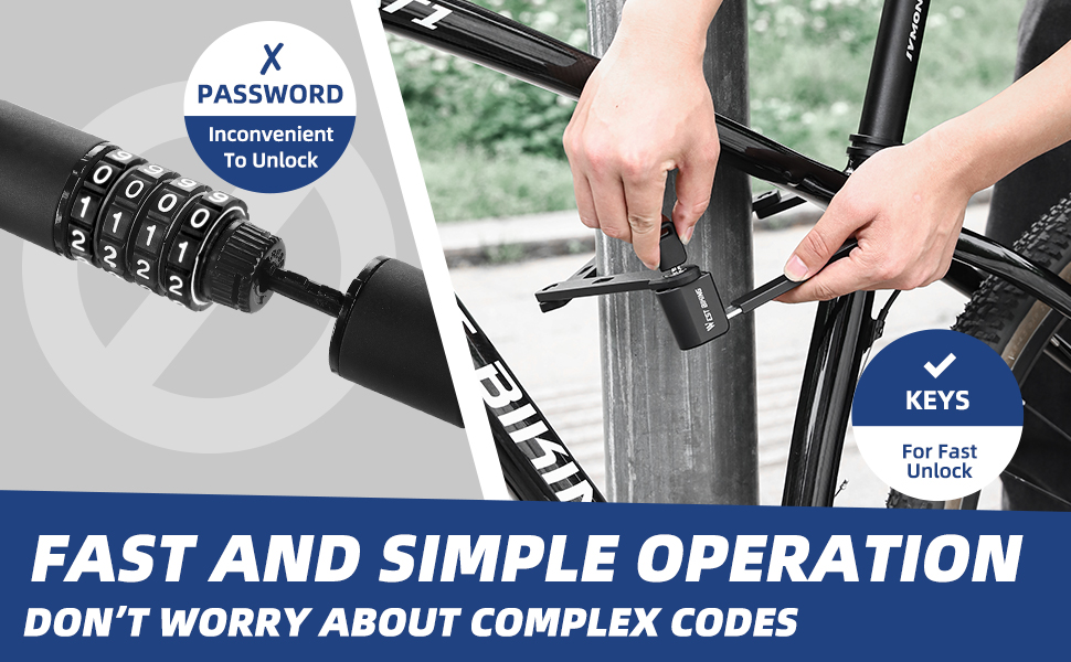 ICOCOPRO Folding Bike Lock Compact Bicycle Lock with 2