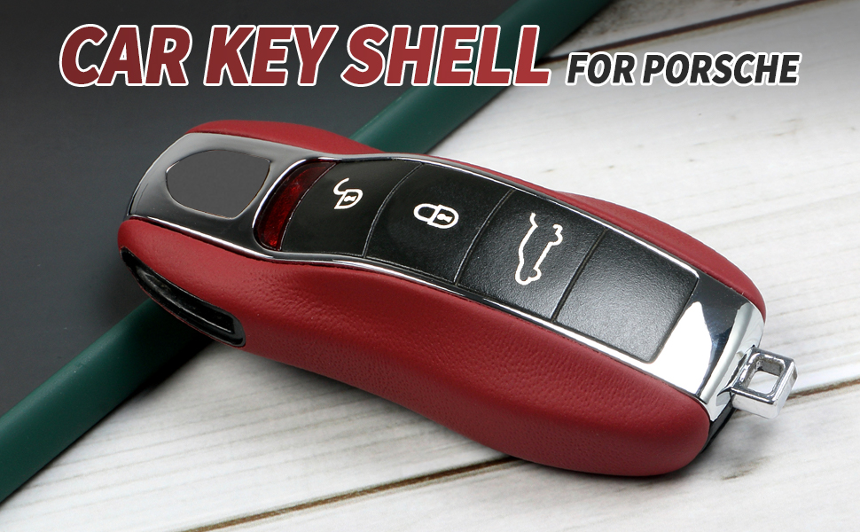 LIMBQS Leather Key Case Key Cover, Car Key Protection Keychain for Porsche