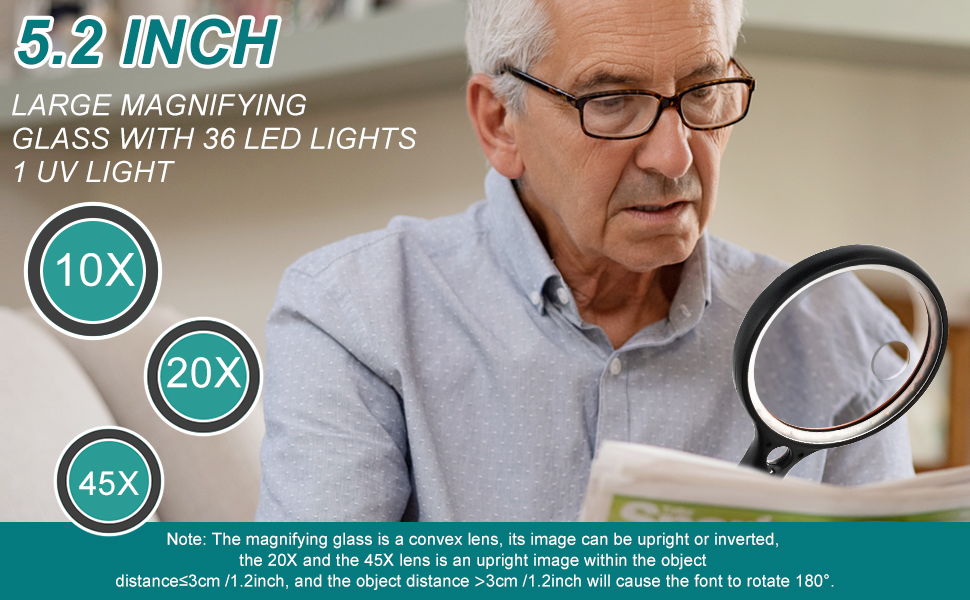 10x magnifying glass with light