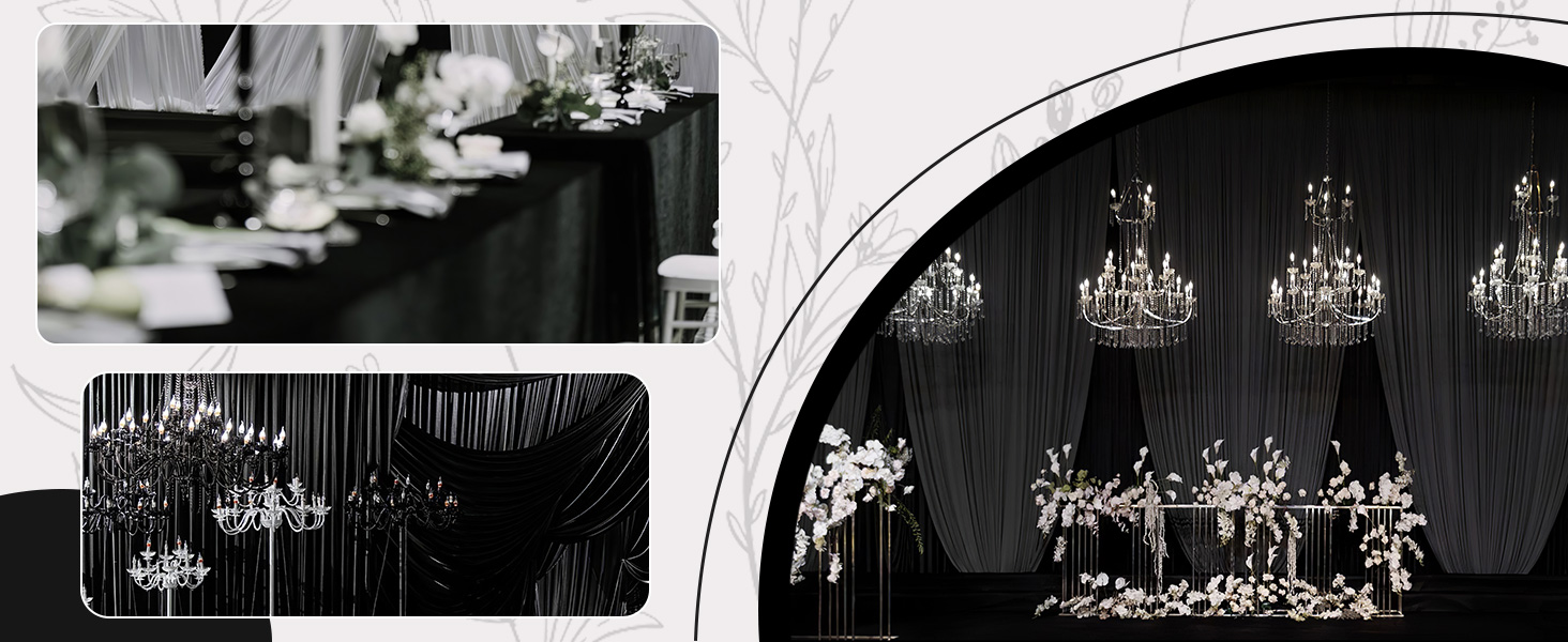 ButterMelt Black 10ft Cheesecloth Table Runner, Halloween