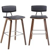 Moustache Bar Stools Set of 2 Bar Chairs with Back and Foot Ring, 27 Inch Counter Stools for Kitc...