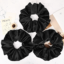 black satin scrunchies