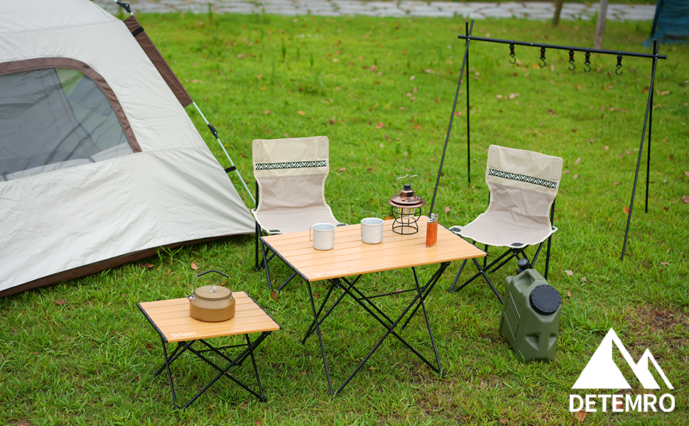 DeTemro Camping Side Table, Portable Folding Camping Table