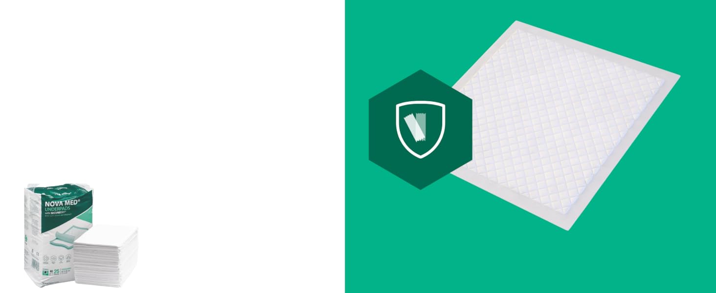 Novamed Incontinence Bed Pads with Self Adhesive Tape 60 x 90cm