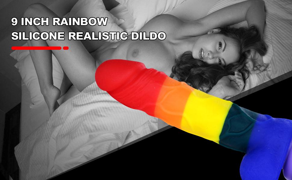 RAINBOW silicone realistic dildo