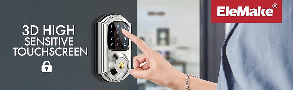 keyless entry door lock with handle