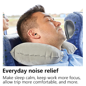 Relief noise by earplugs