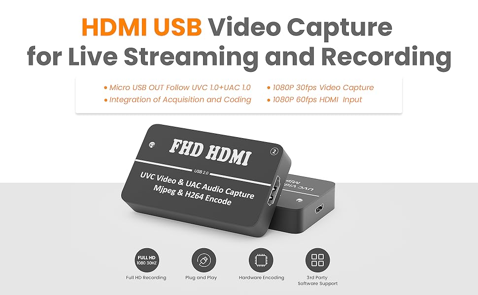 LCC260 HDMI to USB 1080P60 Encoder Capture Card HDMI to UVC