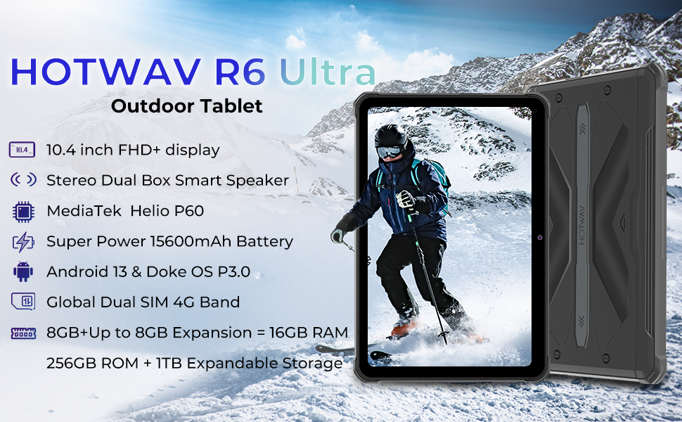 Amazon.com: HOTWAV R6 Ultra Rugged Tablet Android 13, 10.4" 2K FHD+ ...