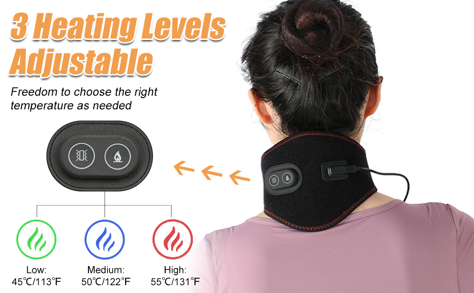 Portable Cordless Heating Pad for Neck with Massager Heated