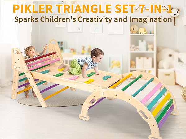 Amazon.com: 7in1 Extra Large Pikler Triangle Set, Indoor