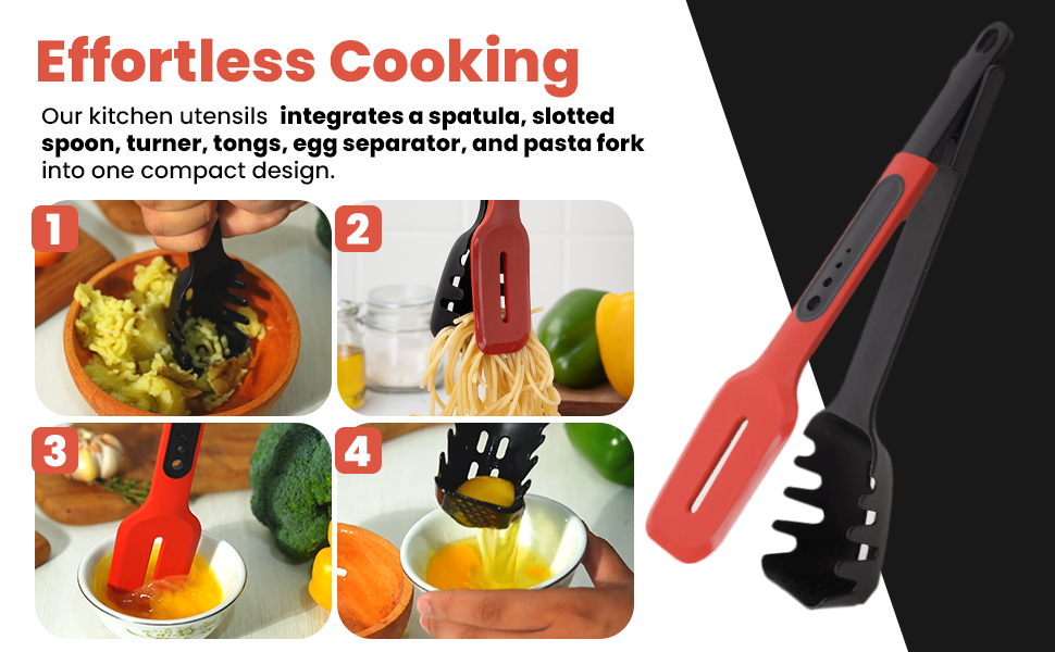 Heavy duty non toxic silicone cooking utensils with stainless steel core heat-resistant