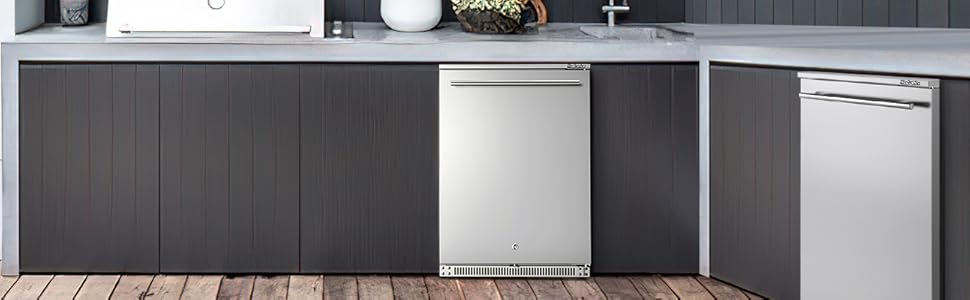 24 Inch 168 Cans Outdoor Beverage Refrigerator, Frostronics