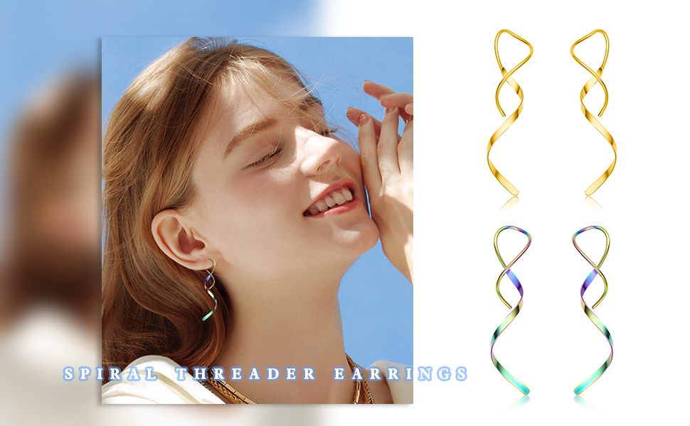 spiral threader earrings