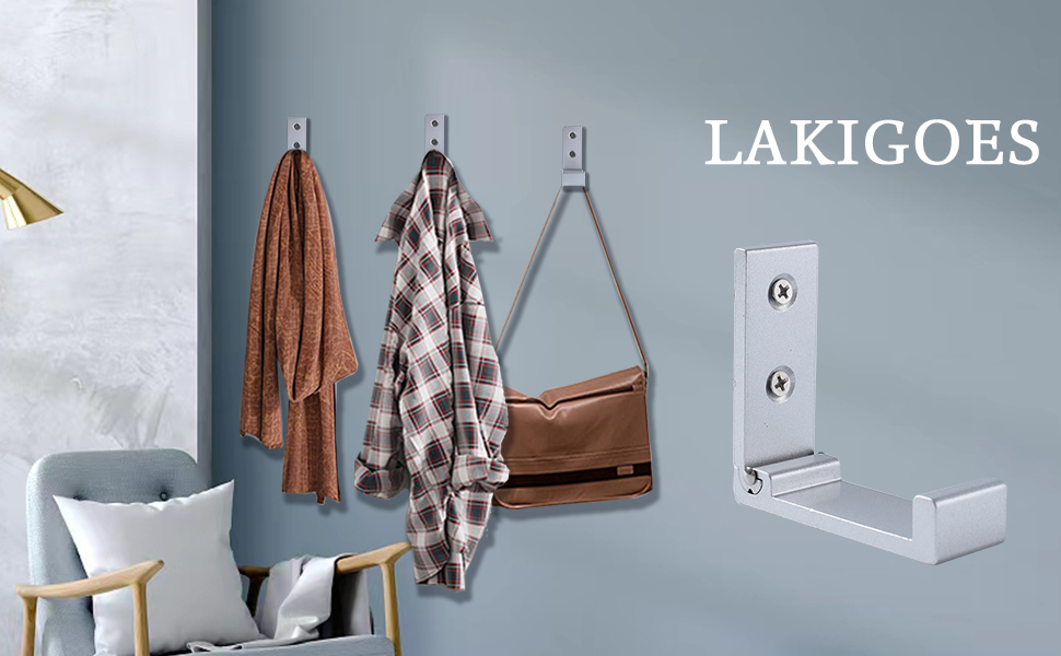 Folding Coat Hooks，4pcs Wall Hooks for Hanging Backpack