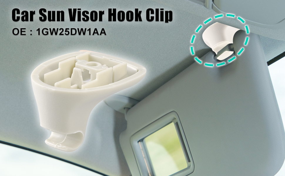 X AUTOHAUX 1pcs Gray Car Plastic Sun Visor Hook Clip