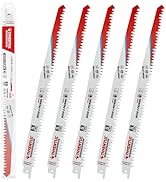 5TPI Wood Pruning Reciprocating Saw Blades, 12 Inch Durable High Carbon Steel Wood Cutting Blades...