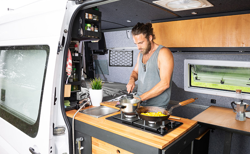 4pcs Campervan Storage Nets Large Size Car Elastic String Mesh Net with