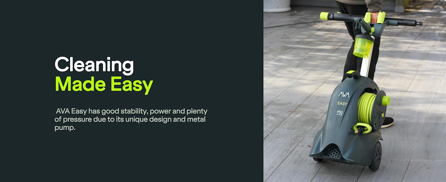 Gray and neon green commercial floor scrubber machine with 'Made Easy' text visible. Features robust design with cleaning equipment mounted on wheeled base.