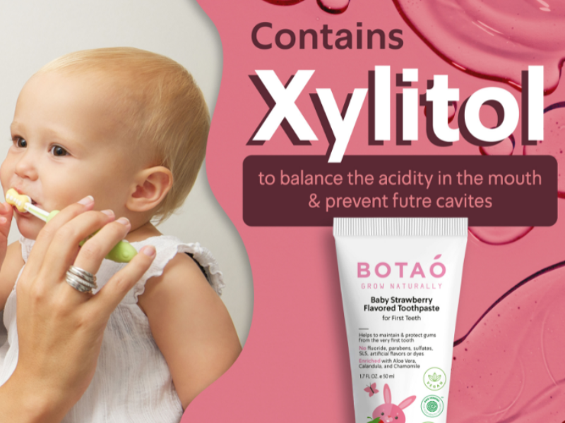 BOTAO Fluoride Free Baby Toothpaste Natural Toddler