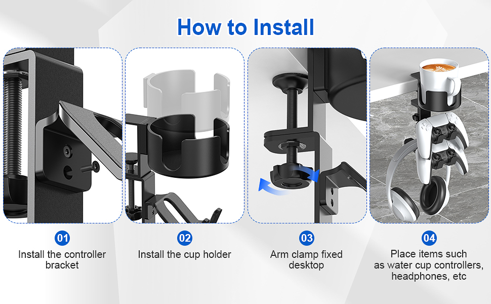Under Desk Clamp Controller Stand