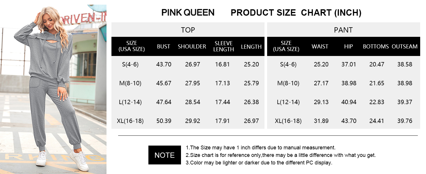 pink queen womens color block loose fit pajamas set empire waist jogging pants for casual going out