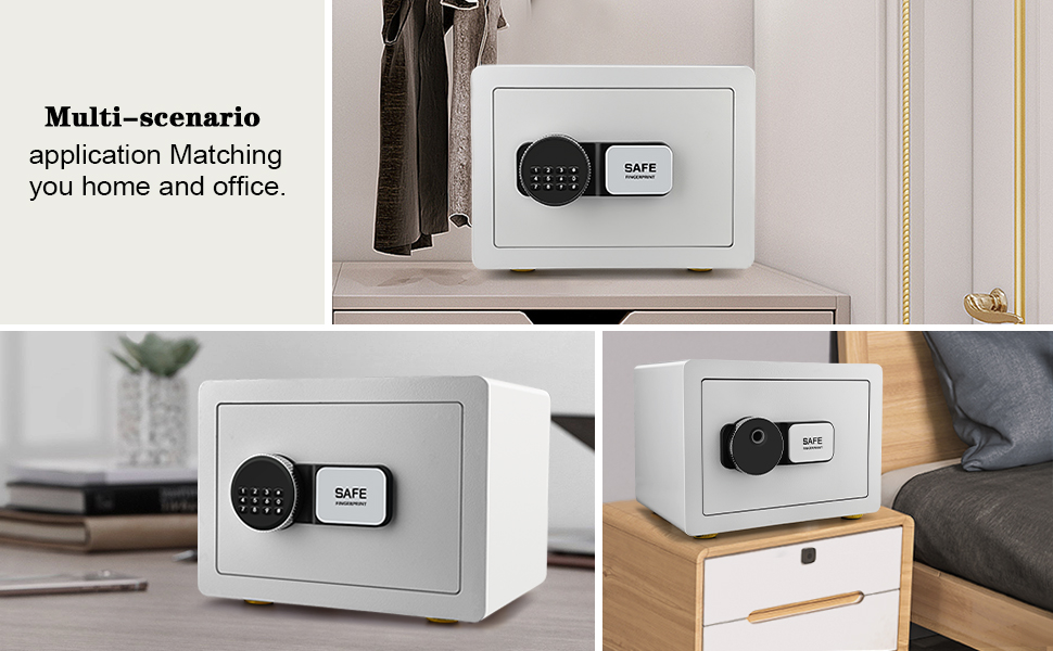 fingerprint biometric safe box for home large safety lock box white safe