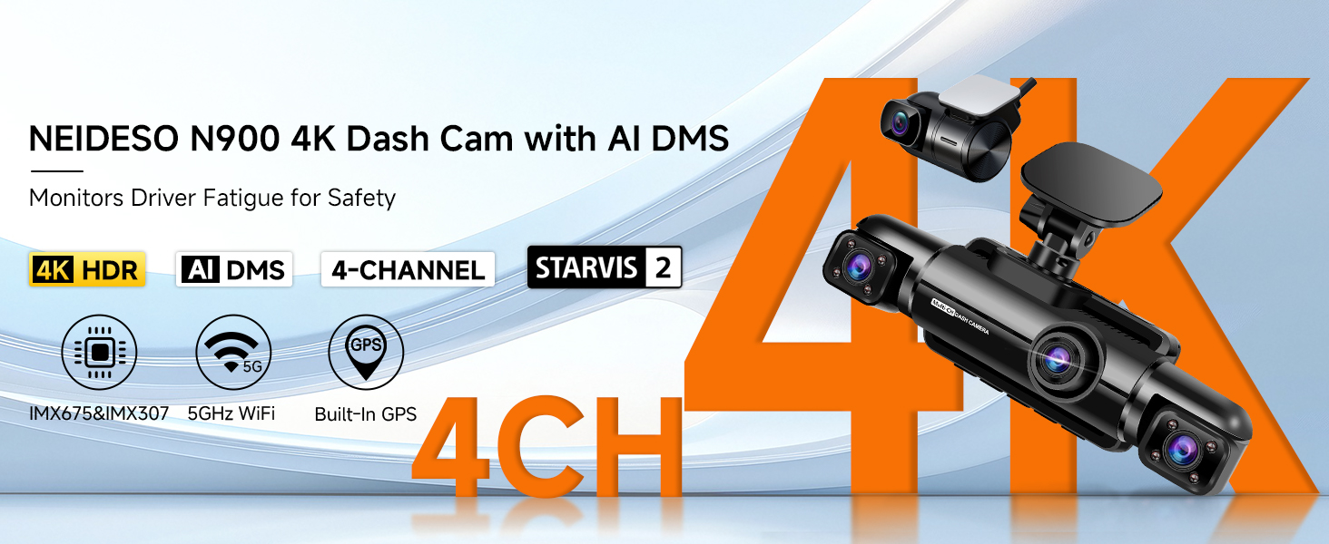 NEIDESO N900 4K Dash Cam with AI DMS