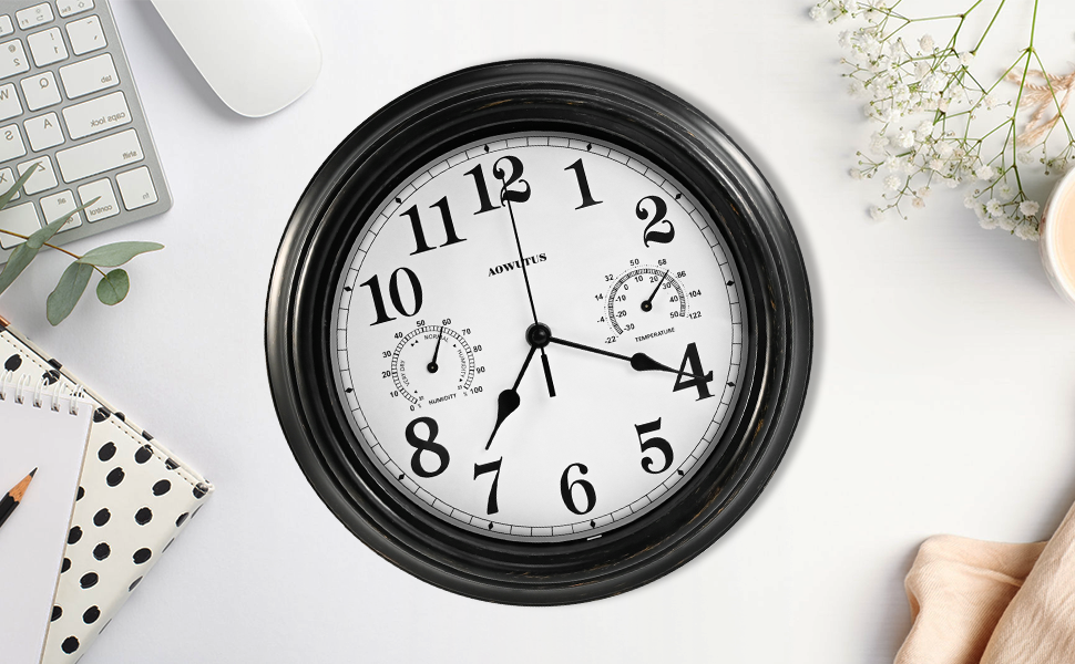 indoor outdoor clock thermometer combo