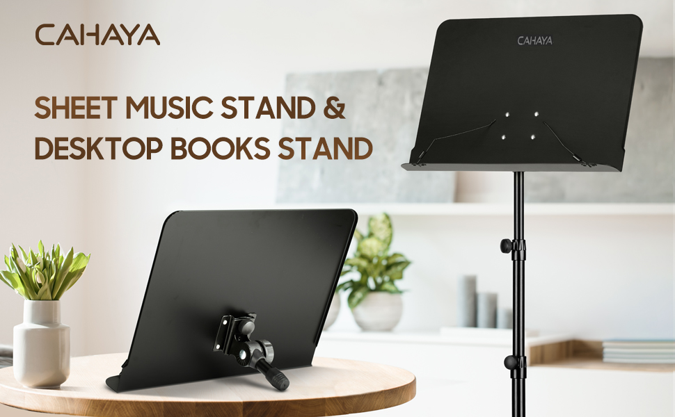 CAHAYA Sheet Music Stand Metal Portable with Carrying Bag, Sheet Music