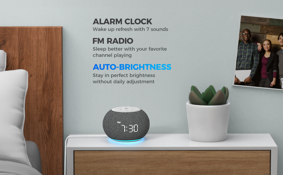 radio alarm clock for bedroom auto dim brightness control for kids adults