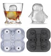 Gwindrise 3D Penguin Ice Cube Trays 2-Pack Silicone Penguin Ice Cube Molds 8 Cubes, BPA-Free, Cut...