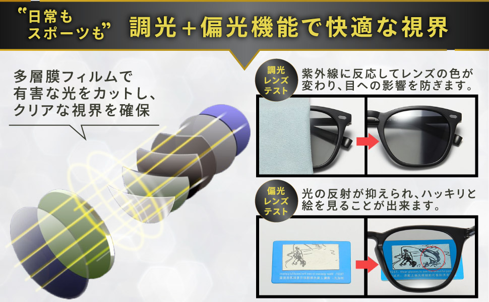 Amazon.co.jp: [iFala] サングラス メンズ レディース[偏光×調光
