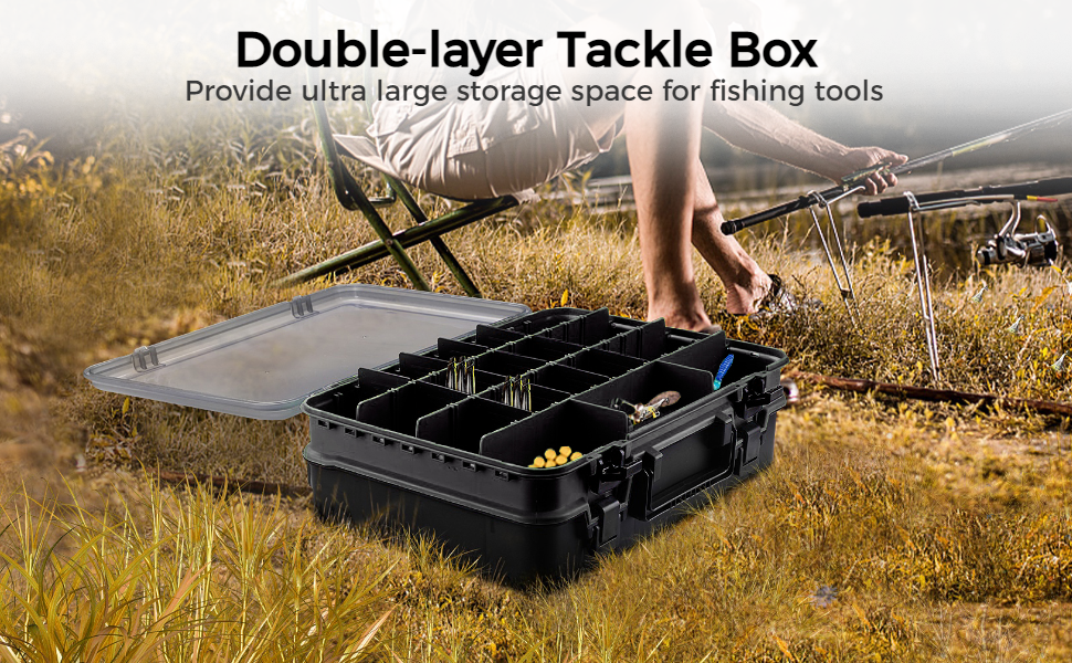 Double Layer Tackle Box, Two Level Fishing Tackle Box