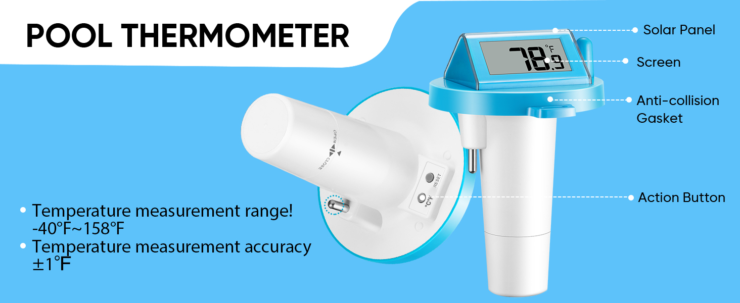 Solar Pool Thermometer Floating Easy Read