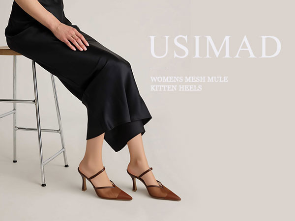 Amazon.com | USIMAD Women's Mesh Mule Heels with Memory Foam