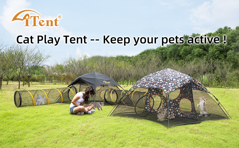 ITENT Outdoor Cat Play Tent for Indoor Cats (X Large